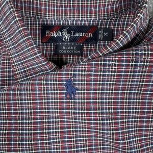 Ralph Lauren‎ Shirt Men's Medium Red Blue Plaid Blake Short Sleeve Button Up